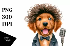 Baby Dog Pop Singer | Sublimation Clipart Product Image 1