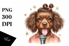 Baby Dog Pop Singer | Sublimation Clipart Product Image 1