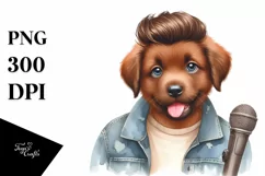 Baby Dog Pop Singer | Sublimation Clipart Product Image 3