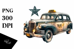 Vintage Taxi Stars Clipart Product Image 3