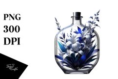 Abstract Glossy Bottle Filled with Lobelia Clipart Product Image 3