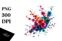 Cherry Blossom Made of Material, PNG Product Image 1