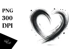 Simple Paintbrush Style Heart, PNG Product Image 1