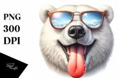 Funny Polar Bear Smiling Sunglasses Clipart Product Image 1