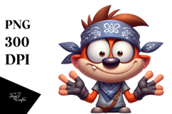 Silly Cartoon Otter with Cape PNG Product Image 1