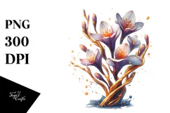 Golden Wooden Freesia Watercolor Product Image 1