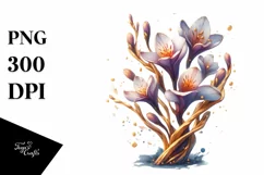 Golden Wooden Freesia Watercolor Product Image 3