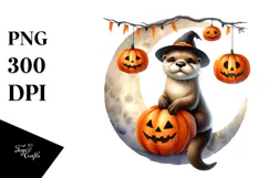 Otter in Halloween Costume PNG Product Image 1