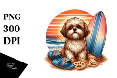 Cute Watercolor Shih Tzu Clipart Product Image 1