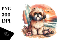 Cute Watercolor Shih Tzu Clipart Product Image 1