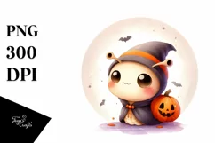 Cute Digital Halloween Snail PNG Product Image 3