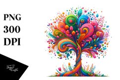 Colorfull Vibrant Tree Watercolor Clipart Product Image 3