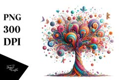 Colorfull Vibrant Tree Watercolor Clipart Product Image 3