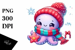 Baby Octopus Exiting Crack Digital Painting PNG Product Image 1