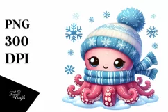 Cute Baby Octopus, High Quality PNG Product Image 1
