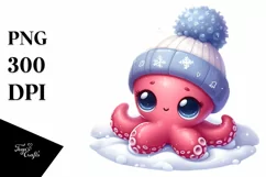 Cute Baby Octopus, High Quality PNG Product Image 1