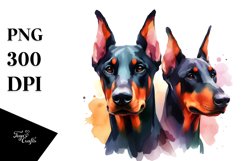 Cute Vibrant Doberman Pinscher Clipart Product Image 1