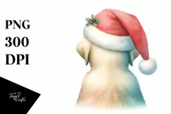 Cute Labrador Retriever with Santa Hat, Summer PNG Product Image 1
