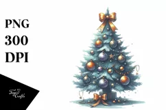 Simple Sketched Christmas Tree, High Detail PNG Product Image 1