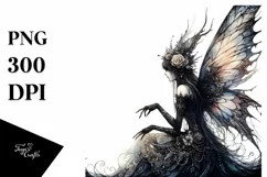 Detailed Watercolor Gothic Fairy | Clipart Product Image 3