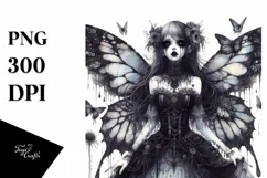 Detailed Watercolor Gothic Fairy | Clipart Product Image 3