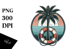 Retro Tropical Tree Beachbuoy PNG Product Image 1