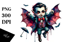 Vampire Jumping with Vintage Wear PNG Product Image 1