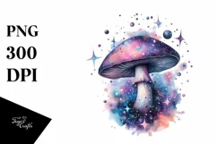 Shiny Mushroom Watercolor Splash PNG Product Image 3