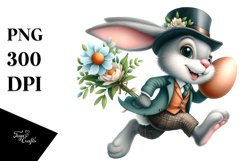 Running Bunny with Egg PNG Product Image 1