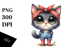 Watercolor Cat Rain Boots | Sublimation | Clipart Product Image 1