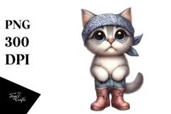 Watercolor Cat Rain Boots | Sublimation | Clipart Product Image 1