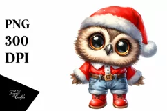 Watercolor Baby Owl Standing Up Human Like Product Image 1
