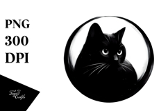 Black Cat Digital Painting PNG Product Image 1