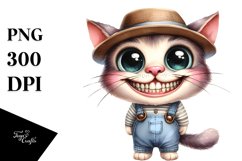 Watercolor Baby Cat Goofy Smile | Sublimation | Clipart Product Image 1