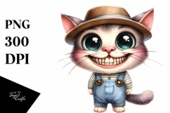 Watercolor Baby Cat Goofy Smile | Sublimation | Clipart Product Image 1