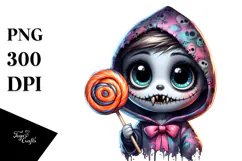 Haunted Doll with Spooky Hoodie PNG Product Image 1