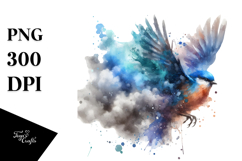 Watercolor Bird with Splashes, PNG Product Image 1
