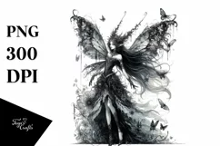Detailed Watercolor Gothic Fairy | Clipart Product Image 1