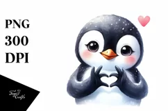Funny Penguin Smiling with Love Sign | Clipart Product Image 3