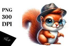 Adorable Squirrel with Cool Haircut, PNG Product Image 1