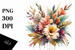 Colorfull Bouquet Gladiolus | Sublimation | Clipart Product Image 1