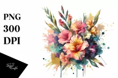 Colorfull Bouquet Gladiolus | Sublimation | Clipart Product Image 3