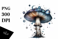 Detailed Mystical Celestial Mushroom PNG Product Image 3
