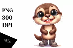 Expressive Shy Baby Otter with Large Shoes Product Image 3