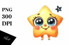 Funny Baby Face Expressive Star PNG Product Image 1