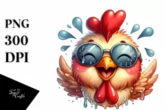 Funny Chicken Smiling with Tounge Out | Clipart Product Image 1