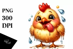 Funny Chicken Smiling with Tounge Out | Clipart Product Image 1