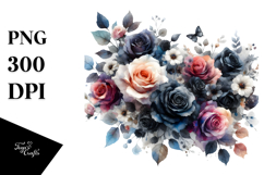 Washed Black Roses, PNG Product Image 1