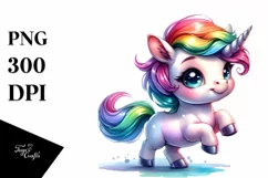 Vibrant Baby Unicorn Clipart Product Image 1