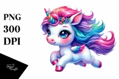 Vibrant Baby Unicorn Clipart Product Image 1